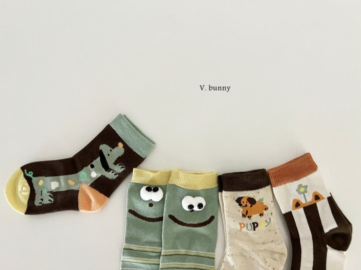 V Bunny - Korean Children Fashion - #littlefashionista - Long Dog Socks Set