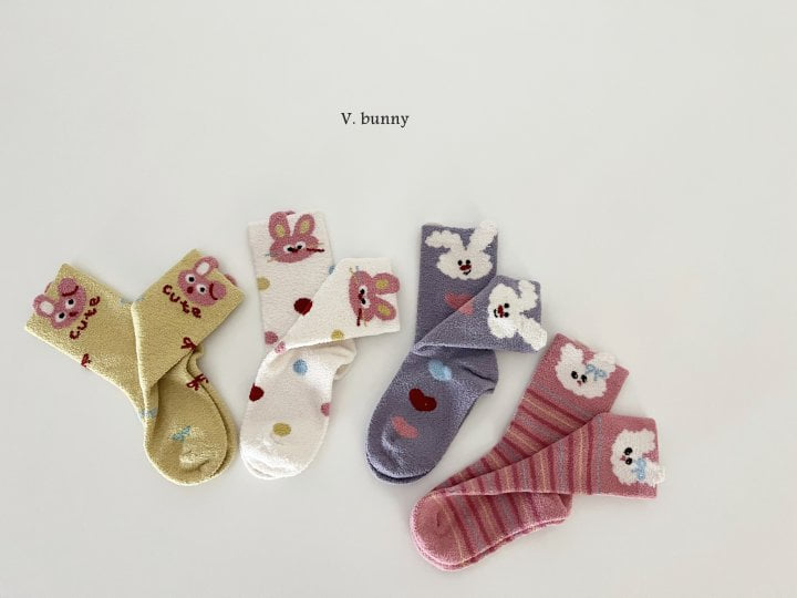 V Bunny - Korean Children Fashion - #littlefashionista - Heart Rabbit Socks Set - 9