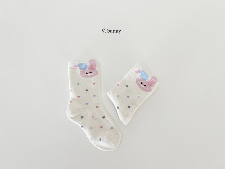 V Bunny - Korean Children Fashion - #minifashionista - Pink Rabbit Socks Set - 6