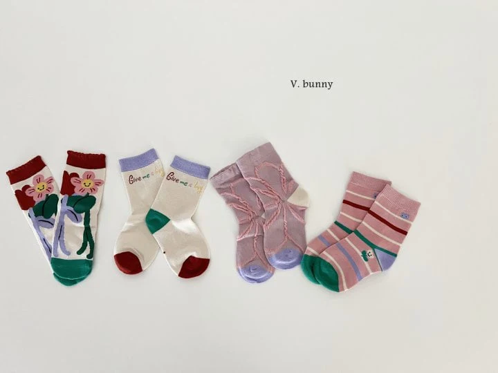 V Bunny - Korean Children Fashion - #minifashionista - Give Me Socks Set - 8