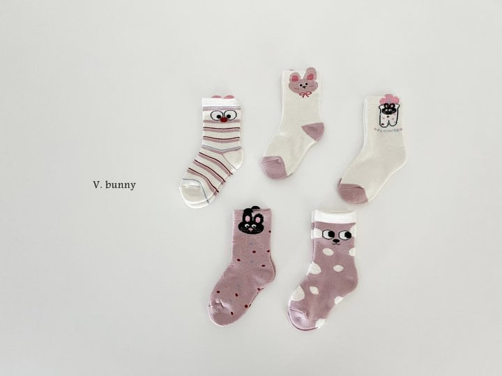 V Bunny - Korean Children Fashion - #prettylittlegirls - Big Eyes Socks Set - 9