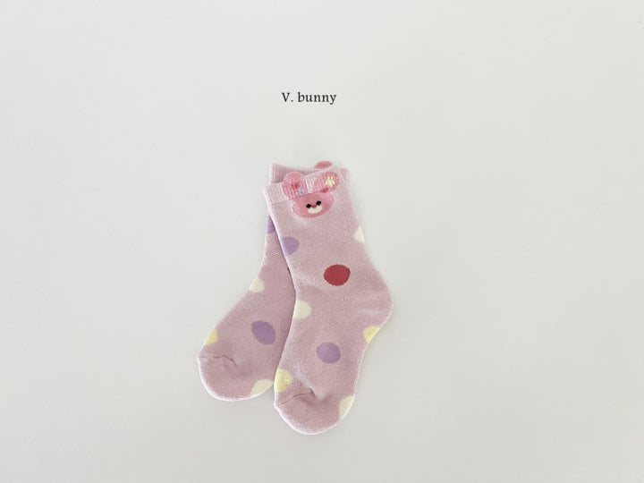 V Bunny - Korean Children Fashion - #prettylittlegirls - Pink Rabbit Socks Set - 7