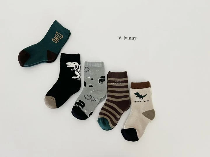 V Bunny - Korean Children Fashion - #prettylittlegirls - Tyranno Socks Set