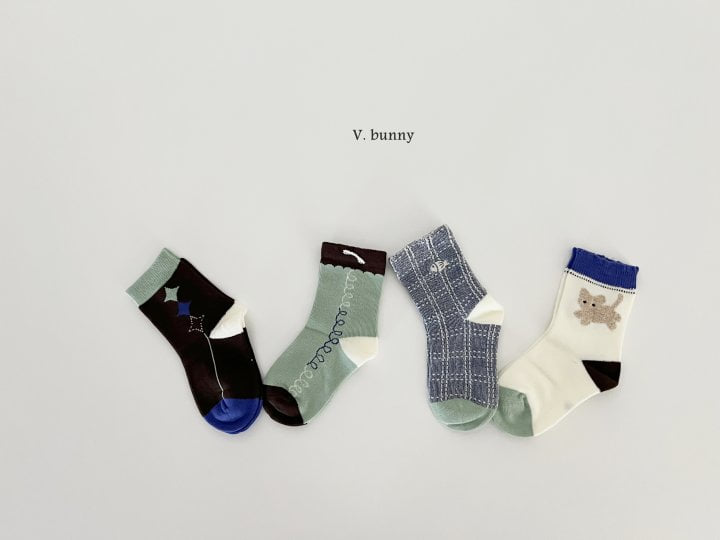 V Bunny - Korean Children Fashion - #todddlerfashion - Cats Socks Set