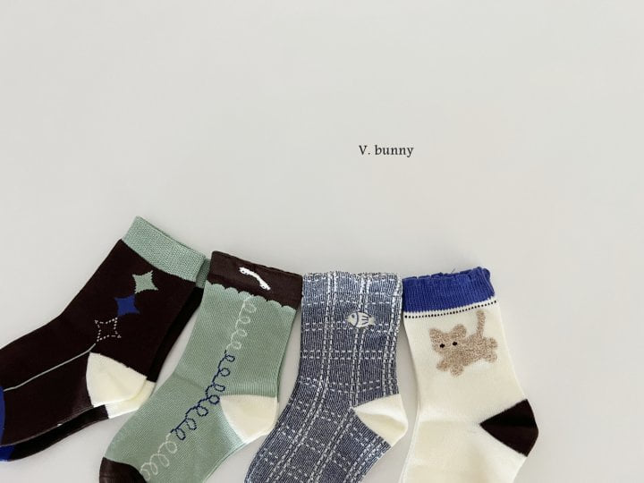 V Bunny - Korean Children Fashion - #toddlerclothing - Cats Socks Set - 2