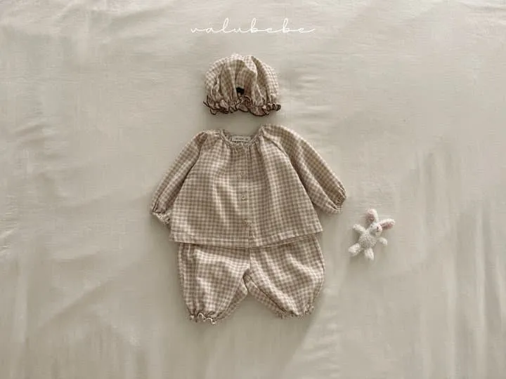 Valu Bebe - Korean Baby Fashion - #babylifestyle - Peach Check Bonnet Hat - 7