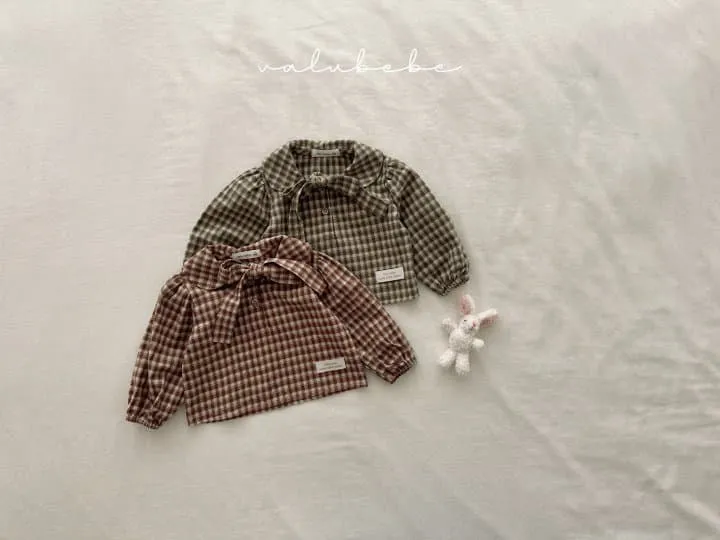 Valu Bebe - Korean Baby Fashion - #babylifestyle - Check Ribbon Blouse (Baby)