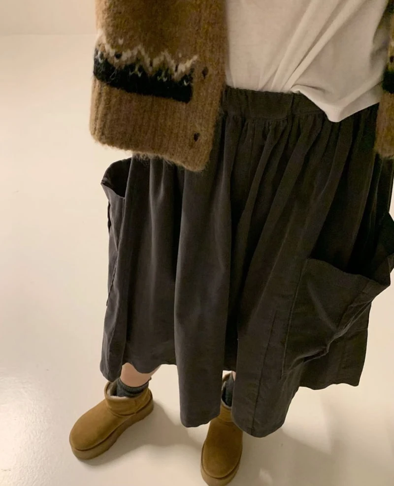 Via - Korean Women Fashion - #momslook - Corduroy Pocket Skirt - 6