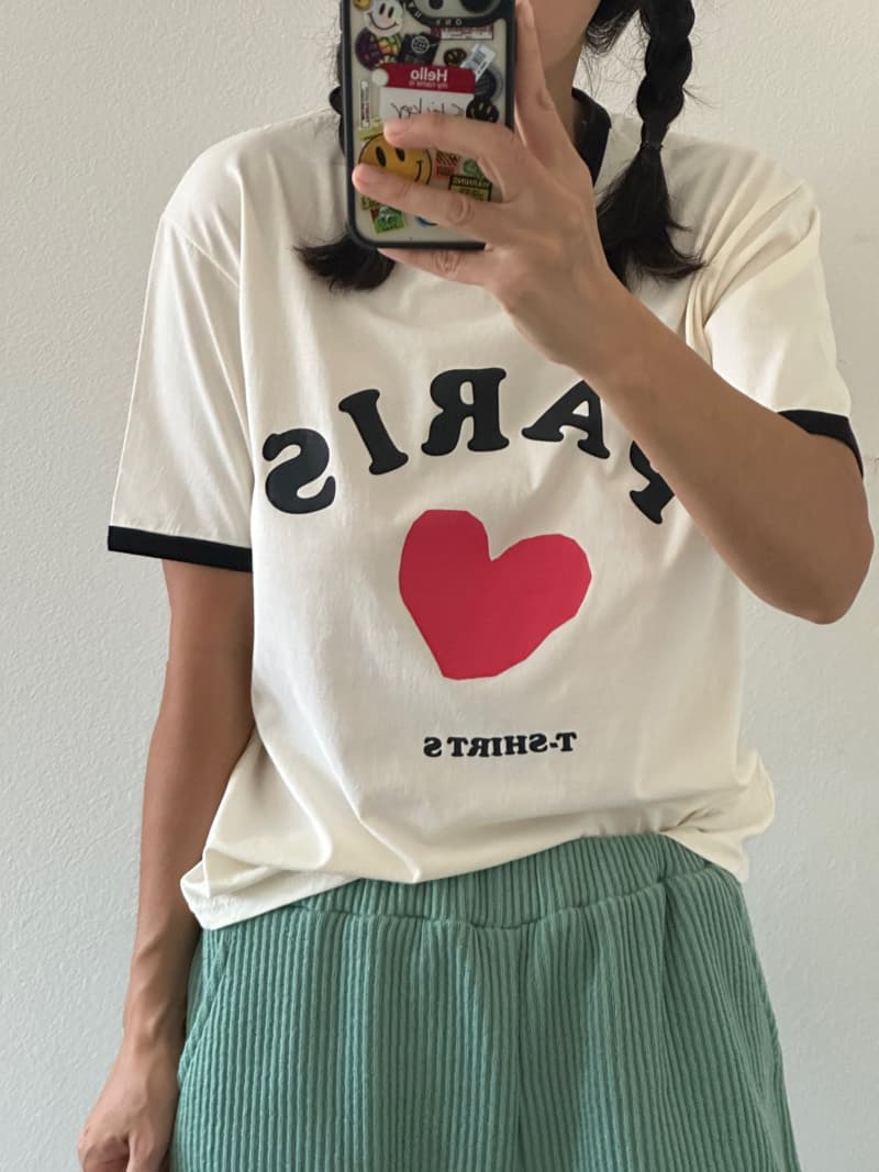 Via - Korean Women Fashion - #momslook - Love Tee - 5