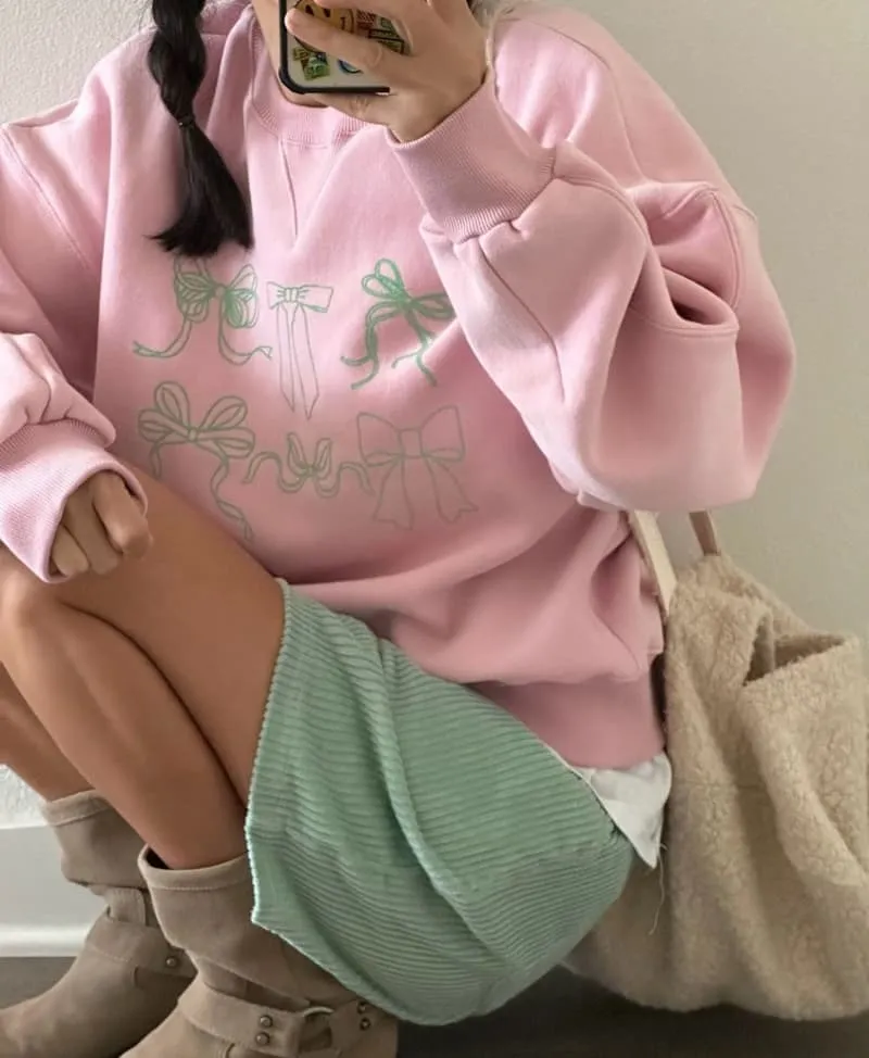 Via - Korean Women Fashion - #momslook - Ribbon Sweatshirts - 6