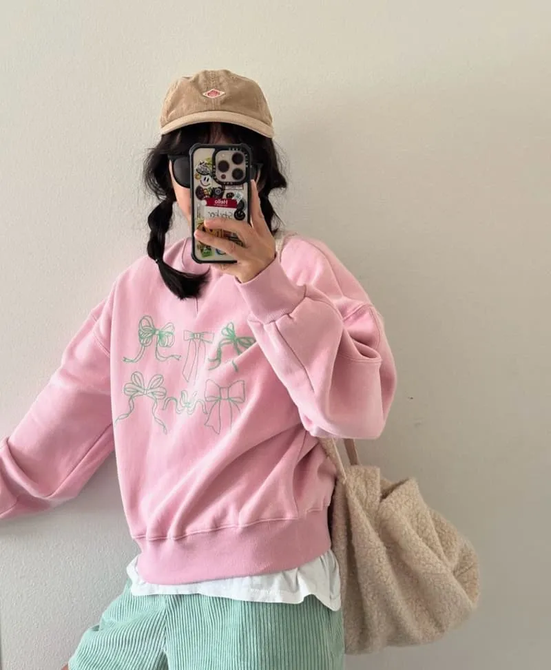 Via - Korean Women Fashion - #momslook - Ribbon Sweatshirts - 8