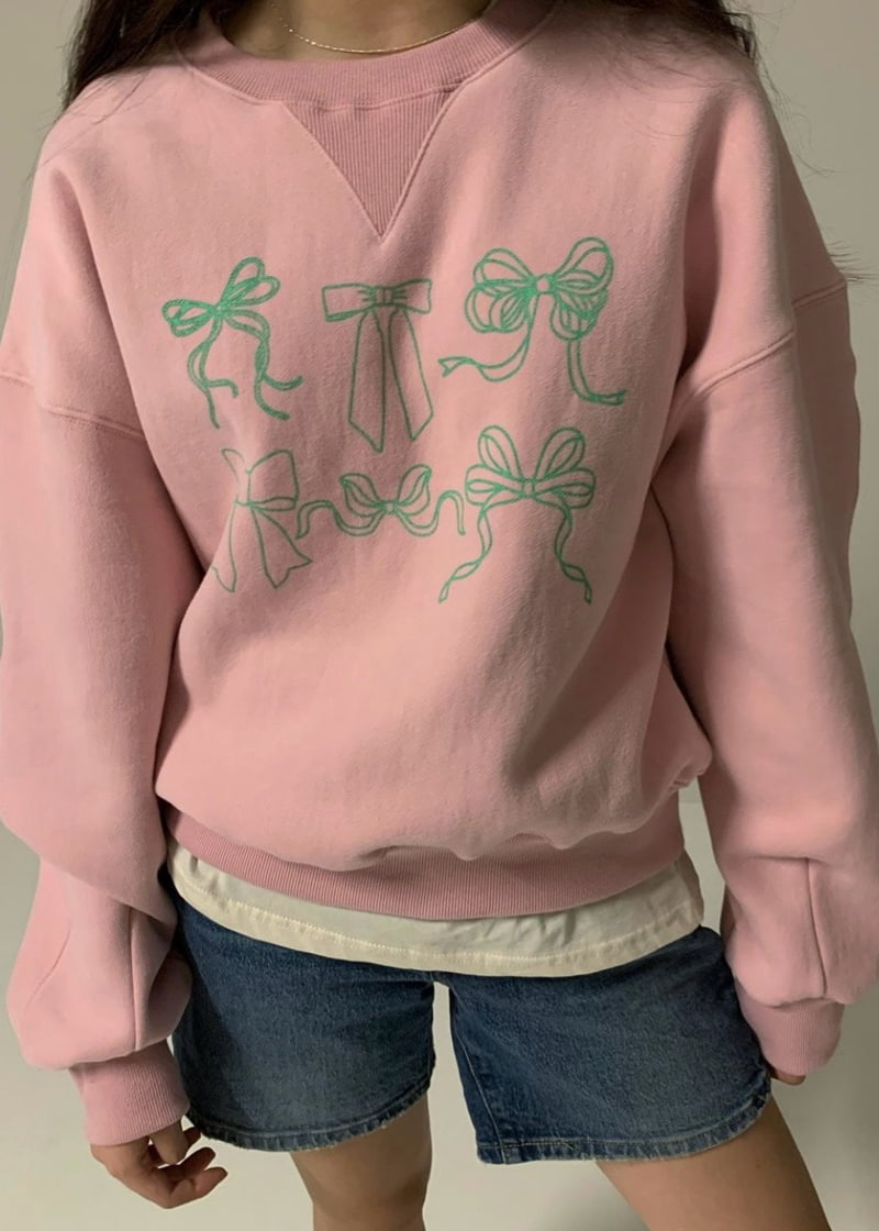 Via - Korean Women Fashion - #restrostyle - Ribbon Fleeced Sweatshirts - 8