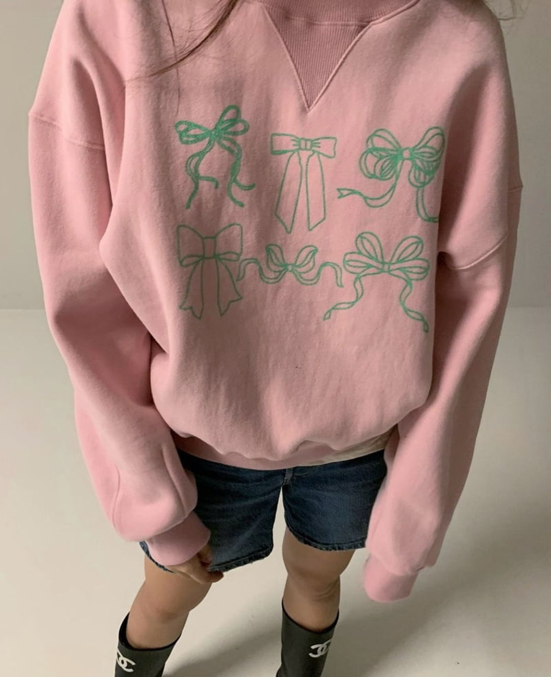 Via - Korean Women Fashion - #shopsmall - Ribbon Fleeced Sweatshirts - 10