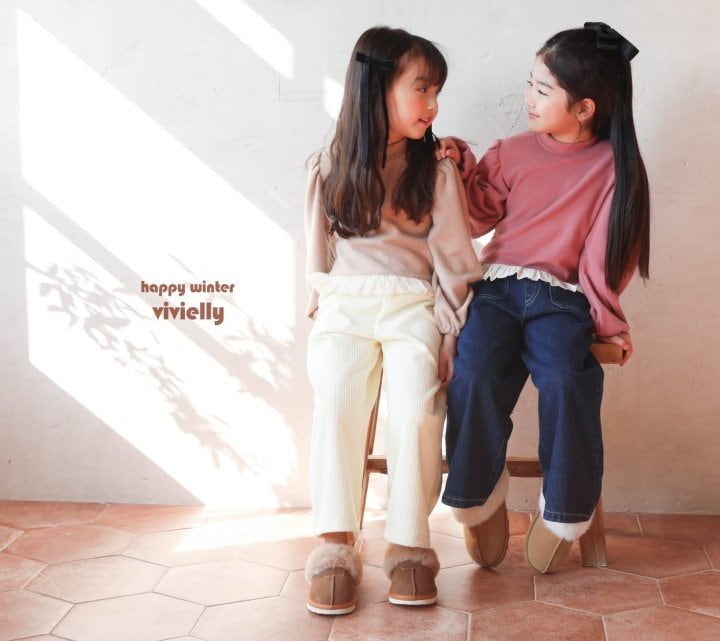 Vivielly - Korean Children Fashion - #Kfashion4kids - Ive Rib Wide Pants - 8