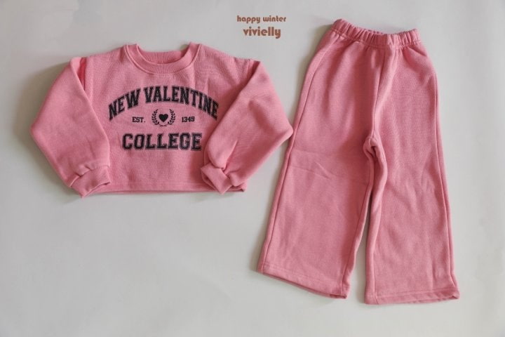 Vivielly - Korean Children Fashion - #childofig - Love Top Bottom Set - 8