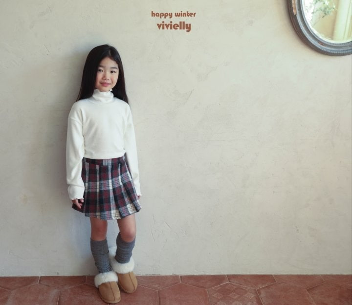 Vivielly - Korean Children Fashion - #childrensboutique - Check Skirt Pants - 8