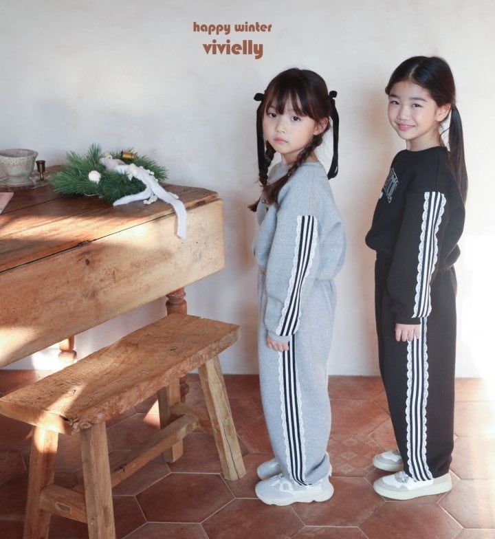 Vivielly - Korean Children Fashion - #childofig - Nana Lace Jogger Pants - 4