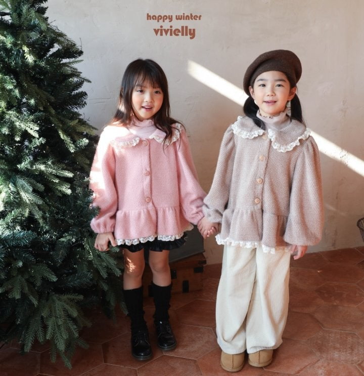 Vivielly - Korean Children Fashion - #childofig - Lace Cardigan - 4