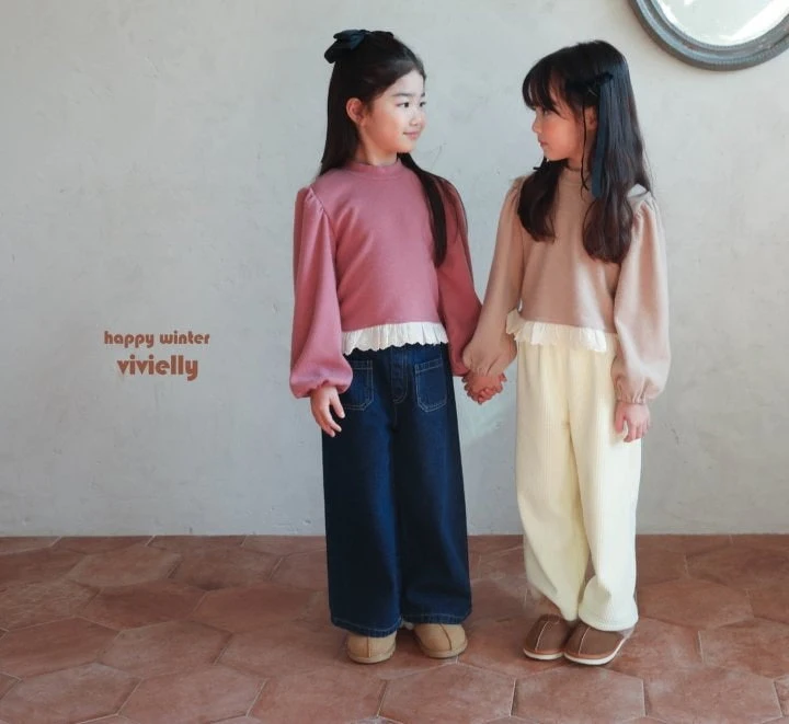 Vivielly - Korean Children Fashion - #designkidswear - Pay Wide Pants - 3