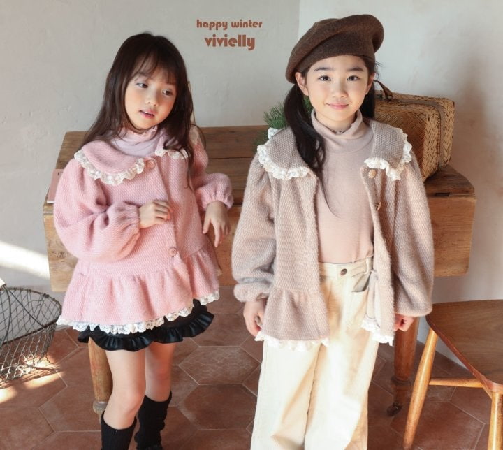 Vivielly - Korean Children Fashion - #discoveringself - Lace Cardigan - 6