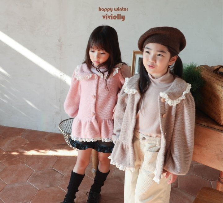 Vivielly - Korean Children Fashion - #fashionkids - Lace Cardigan - 7