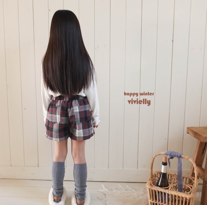 Vivielly - Korean Children Fashion - #toddlerclothing - Check Skirt Pants - 5