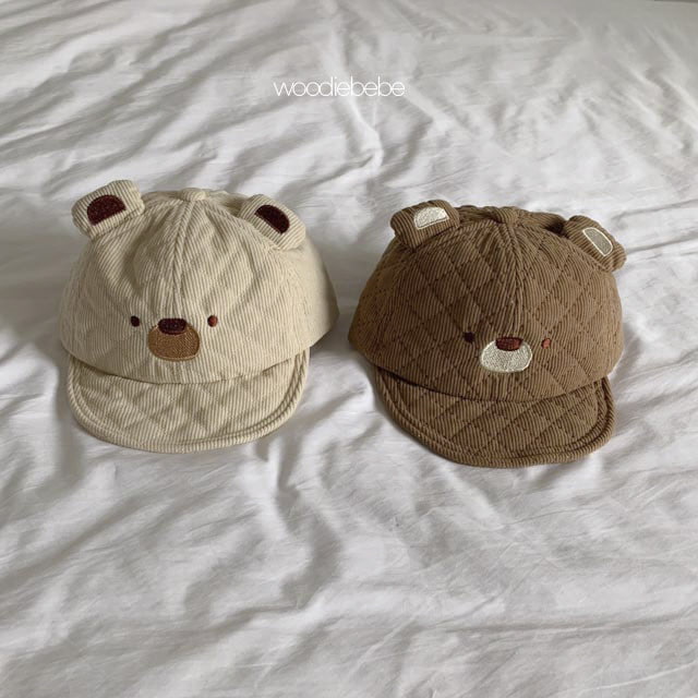 Woodie - Korean Baby Fashion - #babyootd - Quilting Bear Cap