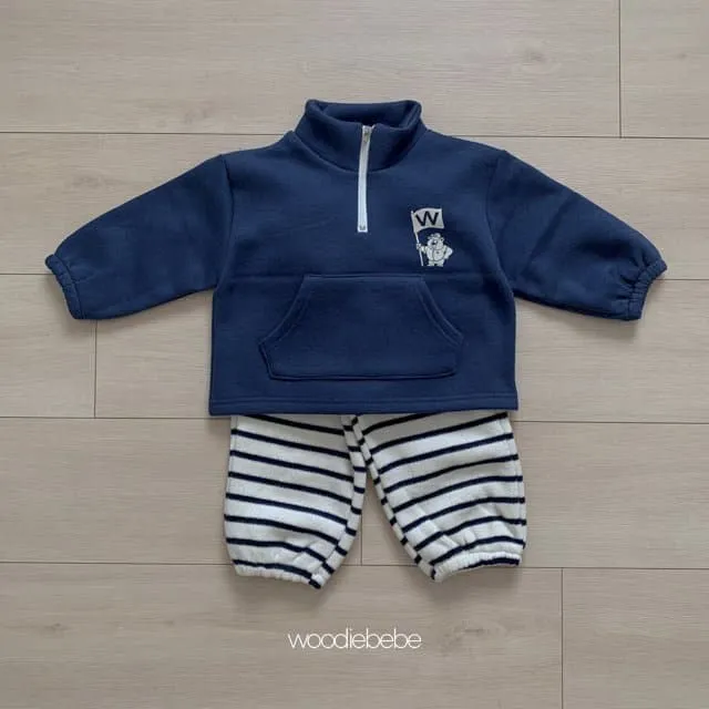 Woodie - Korean Children Fashion - #Kfashion4kids - Flag Bear Top Bottom Set - 11