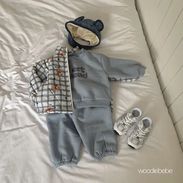 Woodie - Korean Children Fashion - #kidzfashiontrend - Best Friend Top Bottom Set - 4