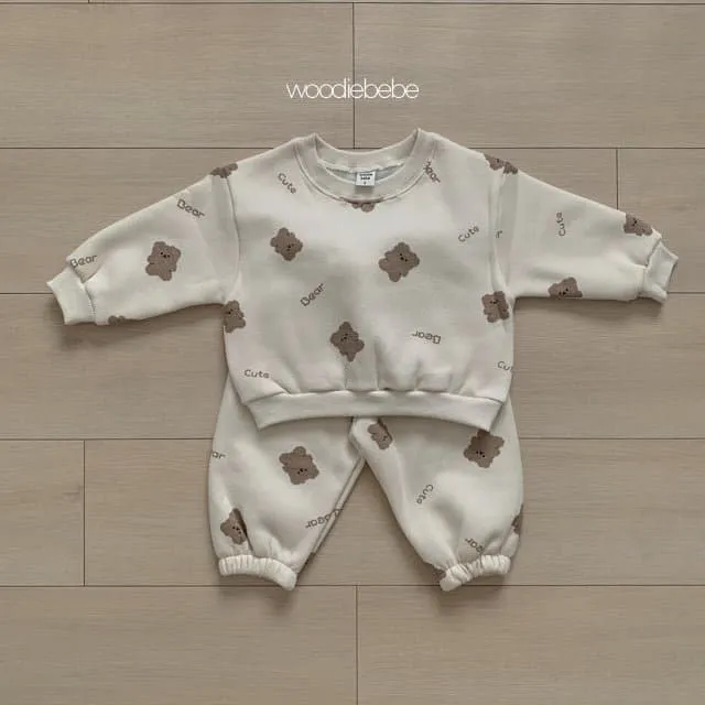 Woodie - Korean Children Fashion - #childofig - Dear Bear Top Bottom Set - 5