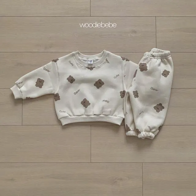 Woodie - Korean Children Fashion - #childofig - Dear Bear Top Bottom Set - 6