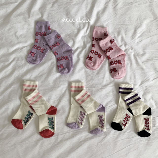 Woodie - Korean Children Fashion - #childofig - Loving Socks (set of 5)