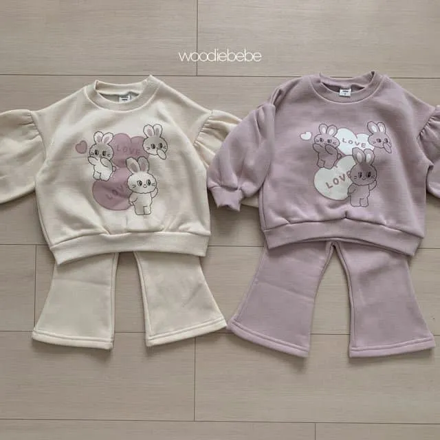 Woodie - Korean Children Fashion - #kidzfashiontrend - Love Heart Top Bottom Set  - 8