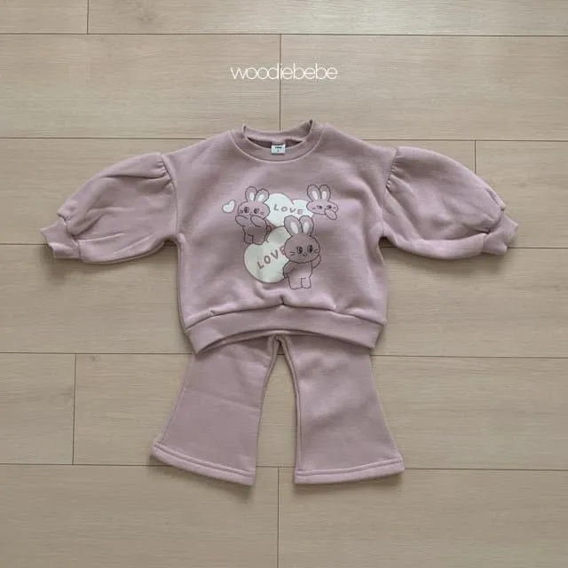 Woodie - Korean Children Fashion - #littlefashionista - Love Heart Top Bottom Set  - 10