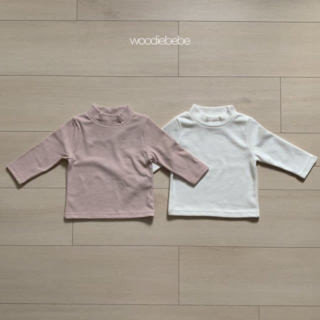 Woodie - Korean Children Fashion - #magicofchildhood - Basic Turtleneck 1+1 Set Tee - 5