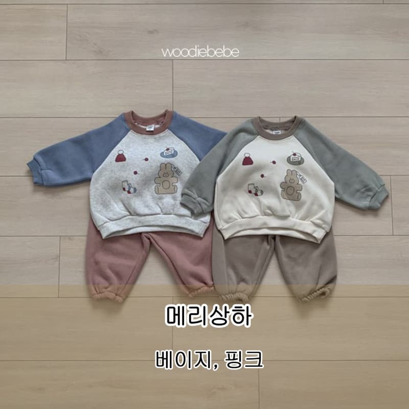 Woodie - Korean Children Fashion - #minifashionista - Merry Top Bottom Set