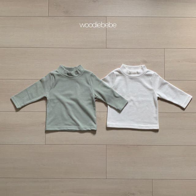 Woodie - Korean Children Fashion - #minifashionista - Basic Turtleneck 1+1 Set Tee - 6