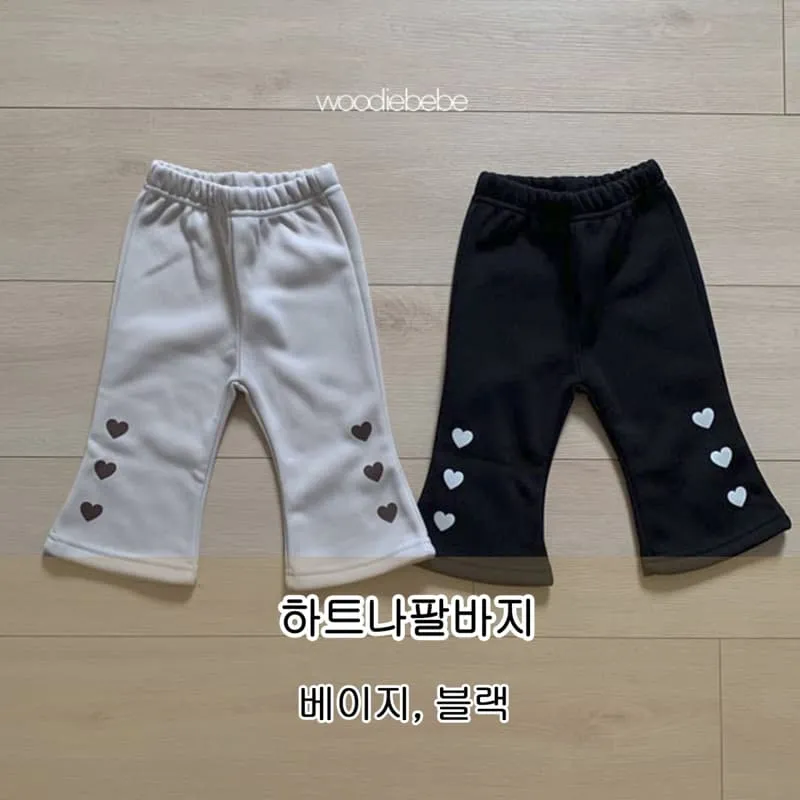 Woodie - Korean Children Fashion - #minifashionista - Heart Bootscut Pants