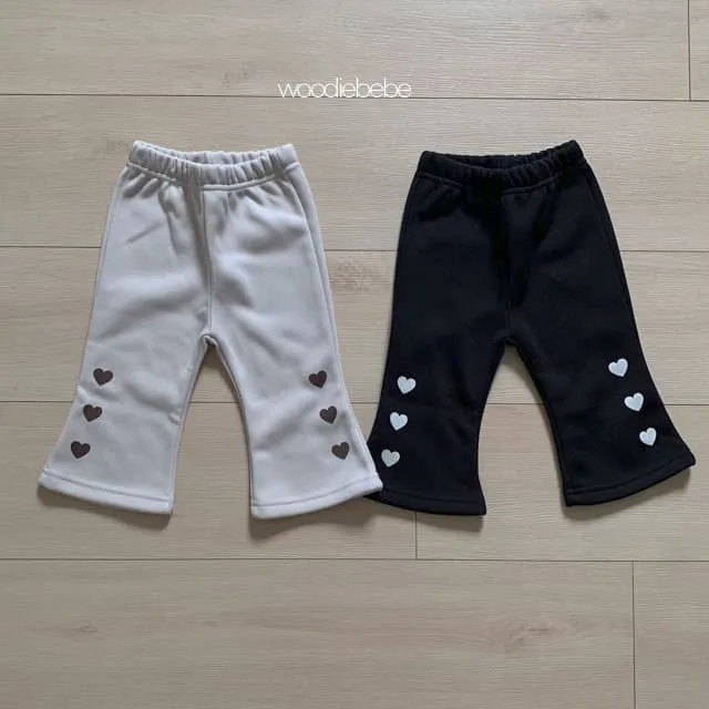 Woodie - Korean Children Fashion - #stylishchildhood - Heart Bootscut Pants - 5