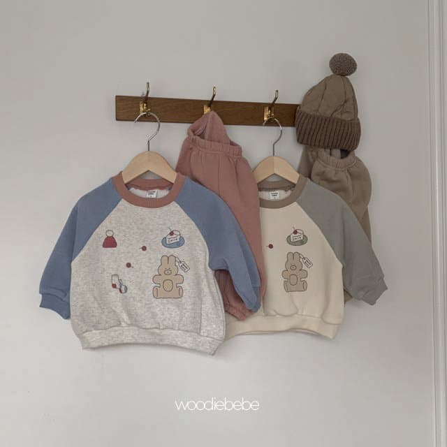 Woodie - Korean Children Fashion - #todddlerfashion - Merry Top Bottom Set - 3