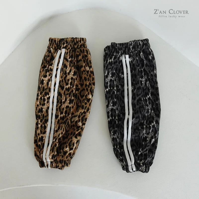 Zan Clover - Korean Children Fashion - #kidzfashiontrend - Leopard Training Pants - 4