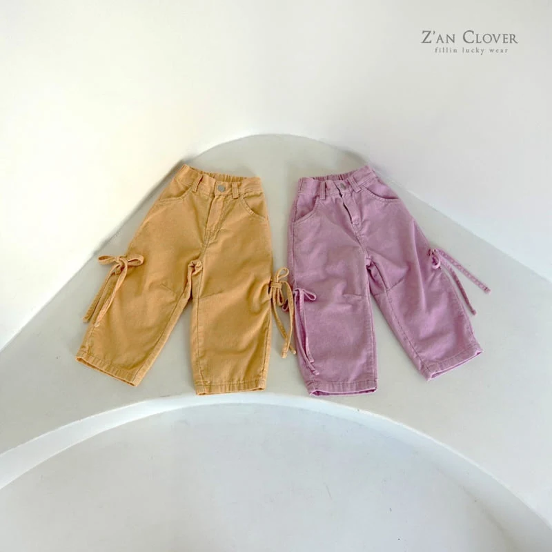 Zan Clover - Korean Children Fashion - #prettylittlegirls - Ribbon Corduroy Pants - 4