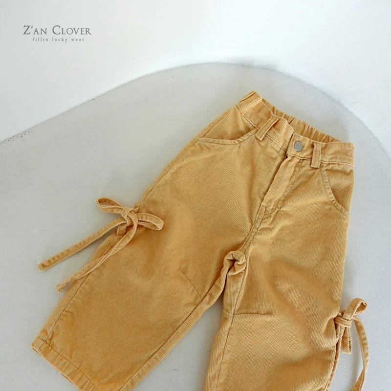 Zan Clover - Korean Children Fashion - #childrensboutique - Ribbon Corduroy Pants - 6