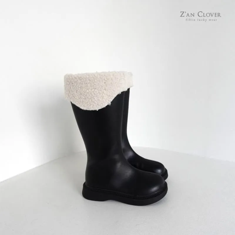 Zan Clover - Korean Children Fashion - #childrensboutique - Fleece Long Boots - 2