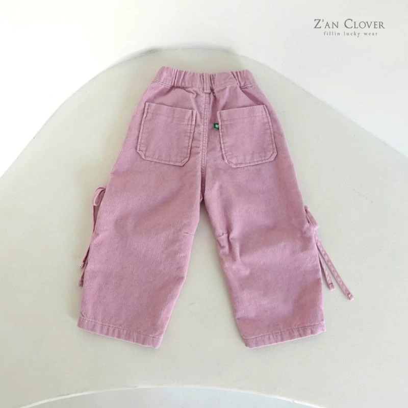 Zan Clover - Korean Children Fashion - #kidsshorts - Ribbon Corduroy Pants - 10