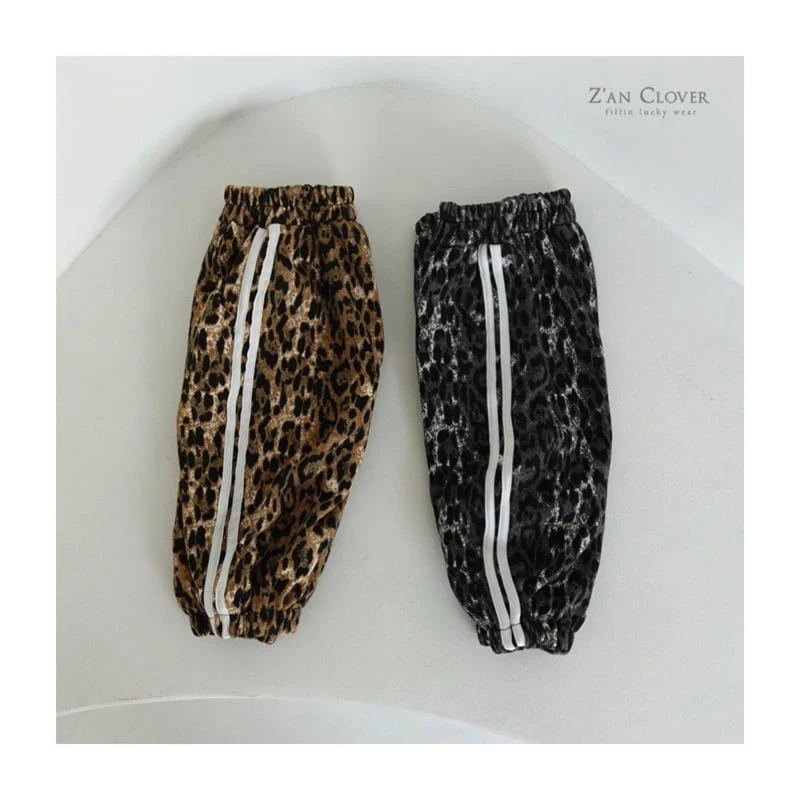 Zan Clover - Korean Children Fashion - #kidsshorts - Leopard Training Pants