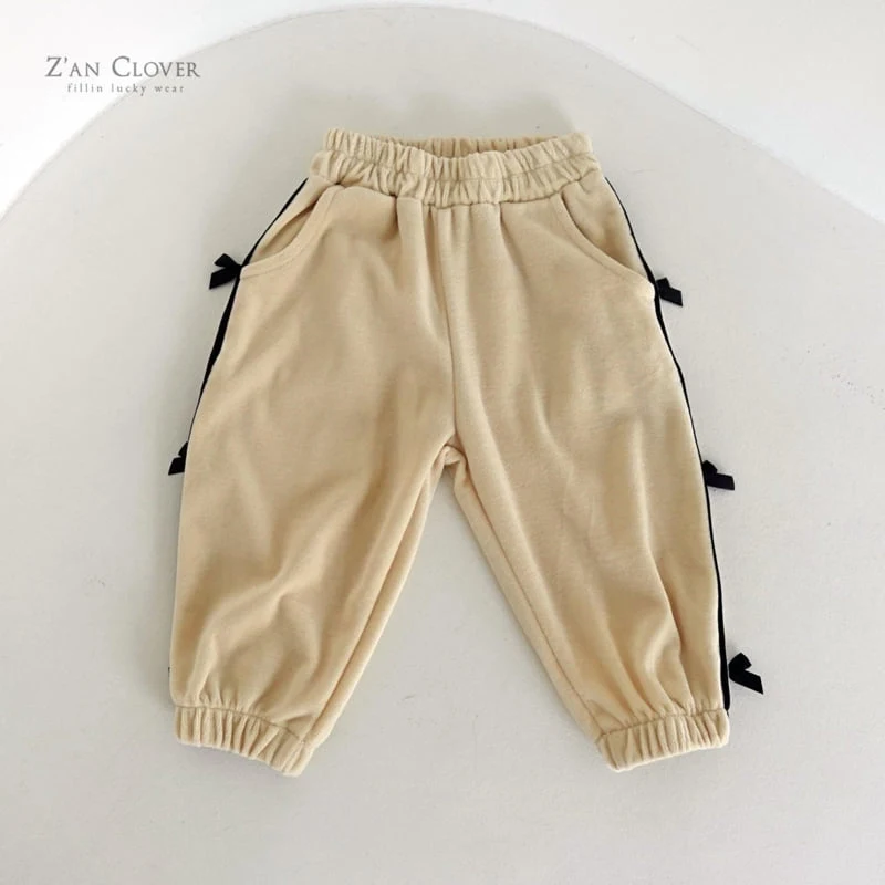 Zan Clover - Korean Children Fashion - #kidsstore - Ribbon Beloa Training Pants - 6