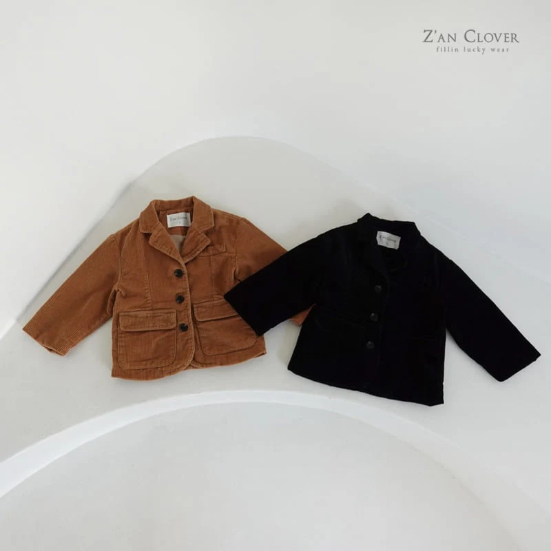 Zan Clover - Korean Children Fashion - #kidsshorts - Corduroy Jacket - 4