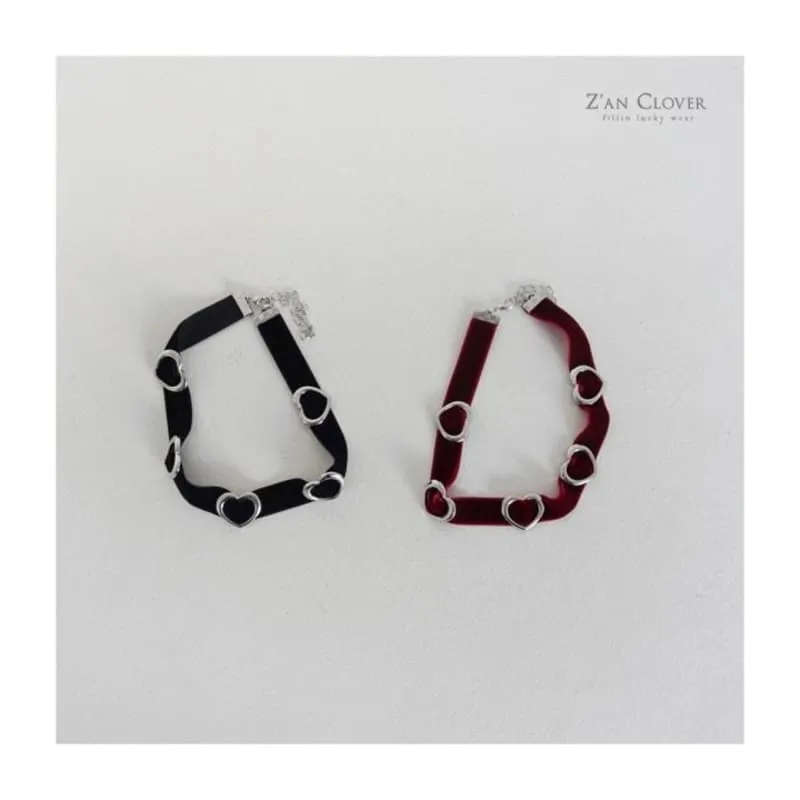 Zan Clover - Korean Children Fashion - #kidsstore - Heart Choker