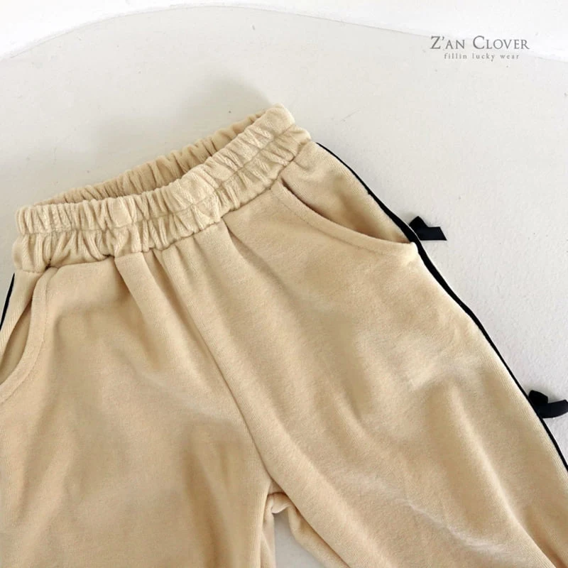 Zan Clover - Korean Children Fashion - #kidzfashiontrend - Ribbon Beloa Training Pants - 7